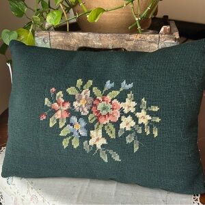 Antique Victorian Needlepoint Pillow